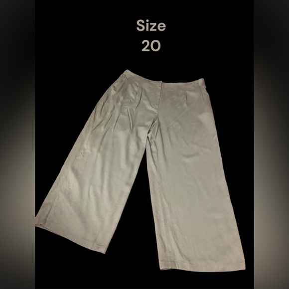 ASOS Design Curve Wide Leg Single Pleat Sage Green Pants 20 - Picture 2 of 6